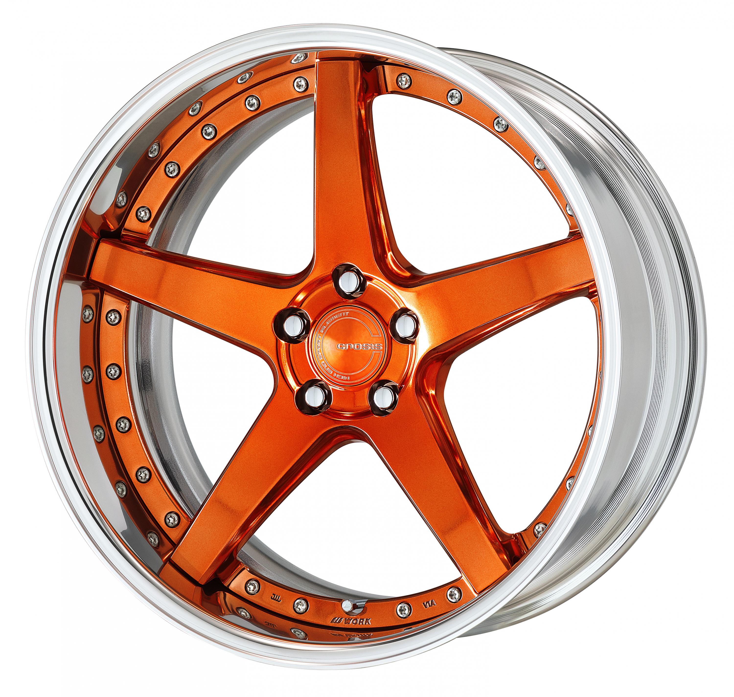 ■Size: 20inch<br />
■Disc: Middle concave (shape)/Buff finish base/Copper clear (custom)<br />
■Rim: FULL REVERSE (shape)/buff anodized (standard)<br />
■Center cap: Copper clear (optional)