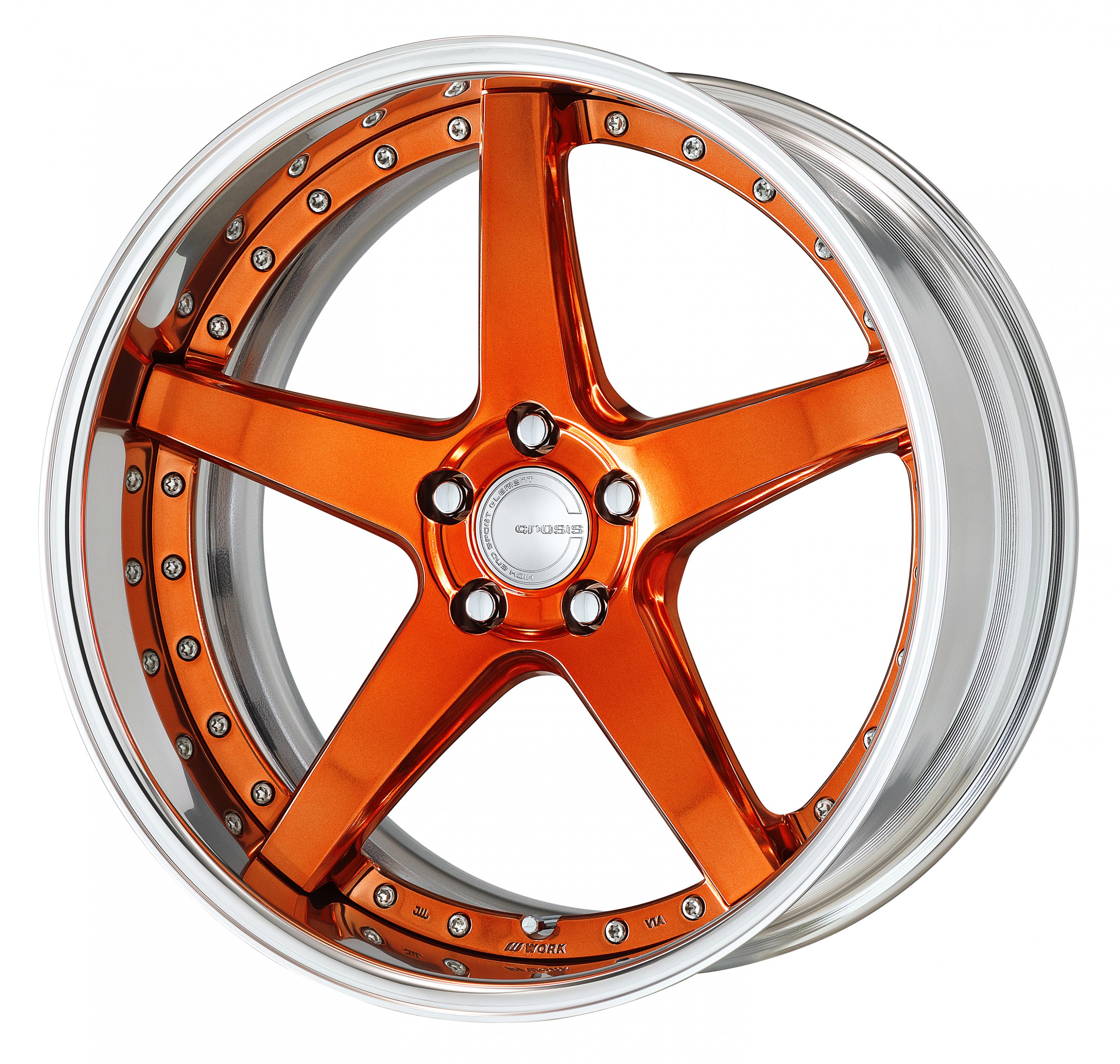 ■Size: 20inch<br />
■Disc: Middle concave (shape)/Buff finish base/Copper clear (custom)<br />
■Rim: FULL REVERSE (shape)/buff anodized (standard)<br />
■Center cap: standard