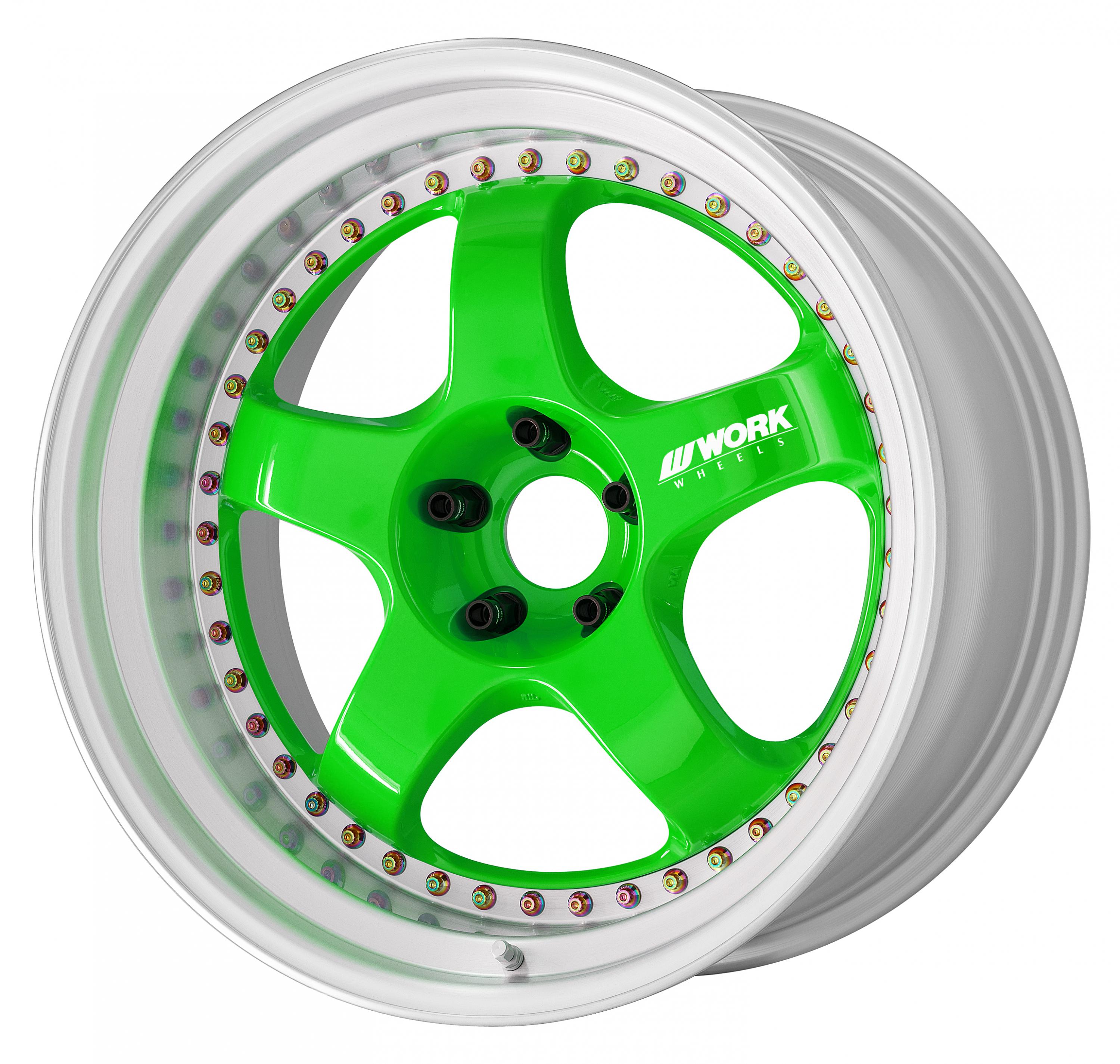 ■Size: 20-inch<br />
■Disc: Energy Lime Green (Custom)<br />
■Rim: Normal (Shape) / Brushed (Custom)<br />
■Piercing Bolt: Titanium-Coated Piercing Bolt (Custom)<br />
■Stickers: Included