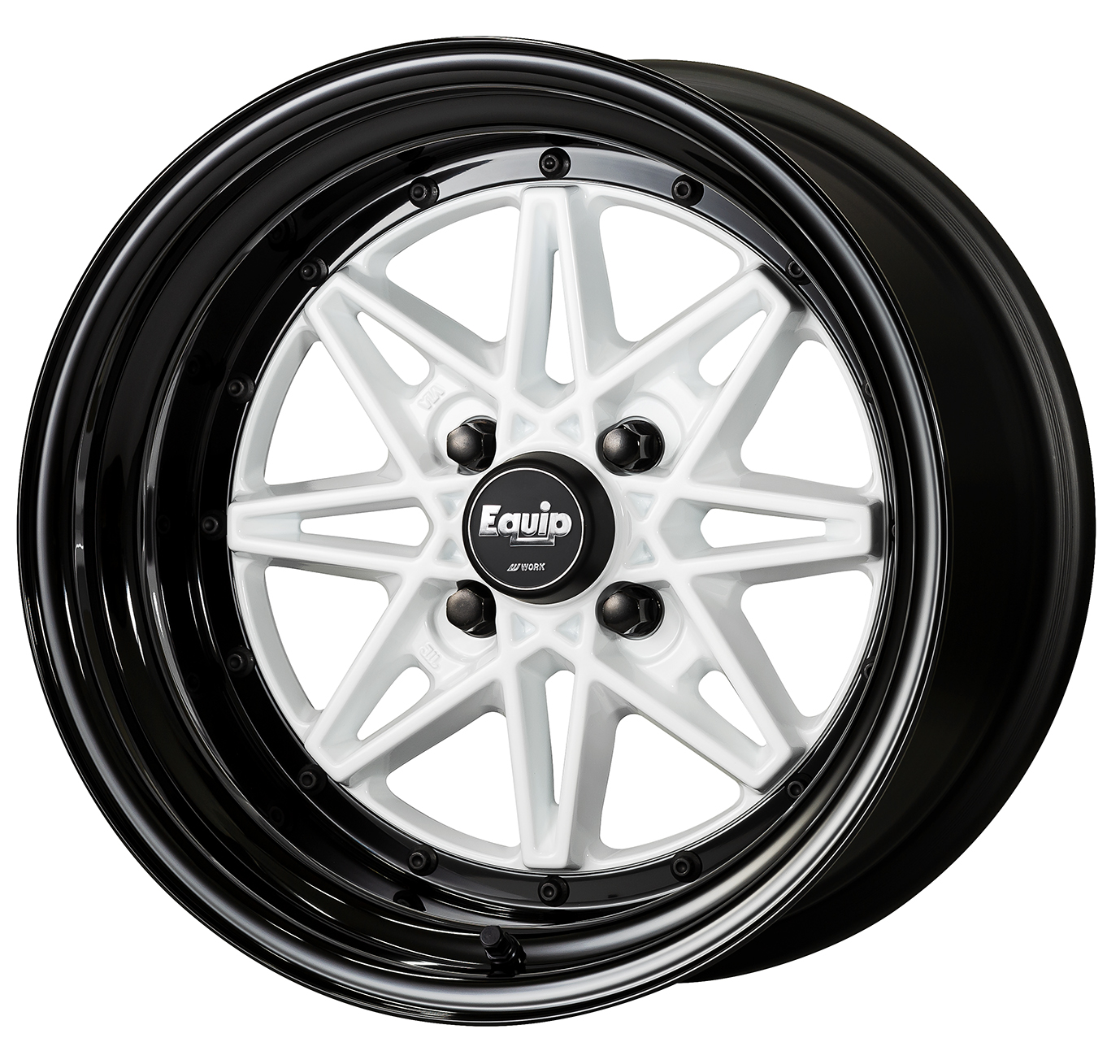 ■Size: 15-inch<br />
■Disc: White (Custom)<br />
■Rim: Normal (Shape) / Black Anodized (Custom)<br />
■Center Cap: High Type (Standard)<br />
■Air Valve: Black Air Valve (Custom)