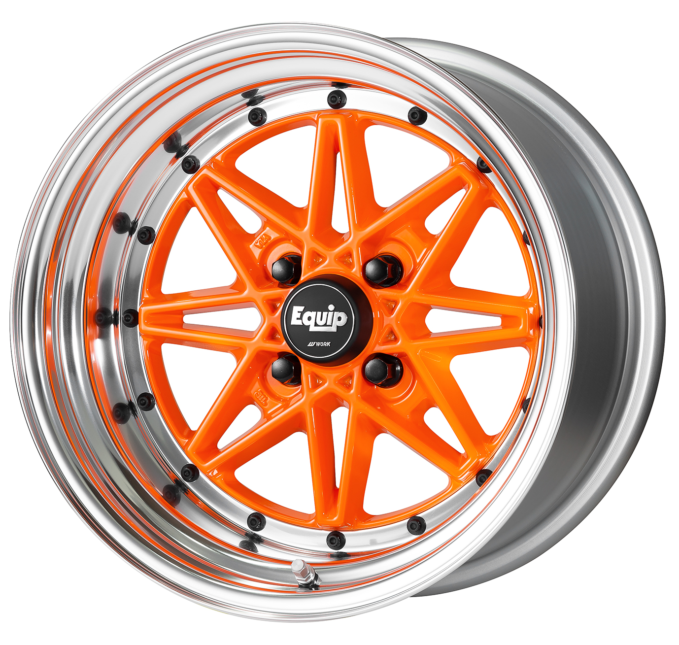 ■Size: 15-inch<br />
■Disc: Mandarin Alert (Custom)<br />
■Rim: Normal (Shape) / Buffed Anodized (Standard)<br />
■Center Cap: High Type (Standard)