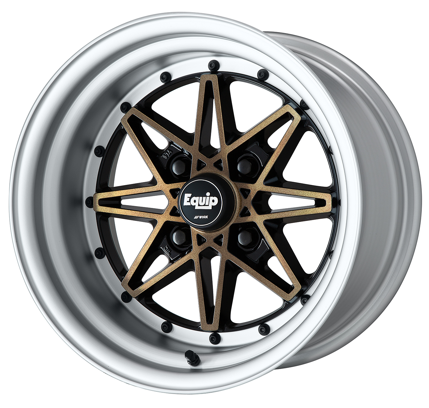 ■Size: 15-inch<br />
■Disc: Black/Clear Bronze (Custom)<br />
■Rim: Normal (Shape)/Matte Anodized (Custom)<br />
■Center Cap: High Type (Standard)<br />
■Air Valve: Black Air Valve (Custom)