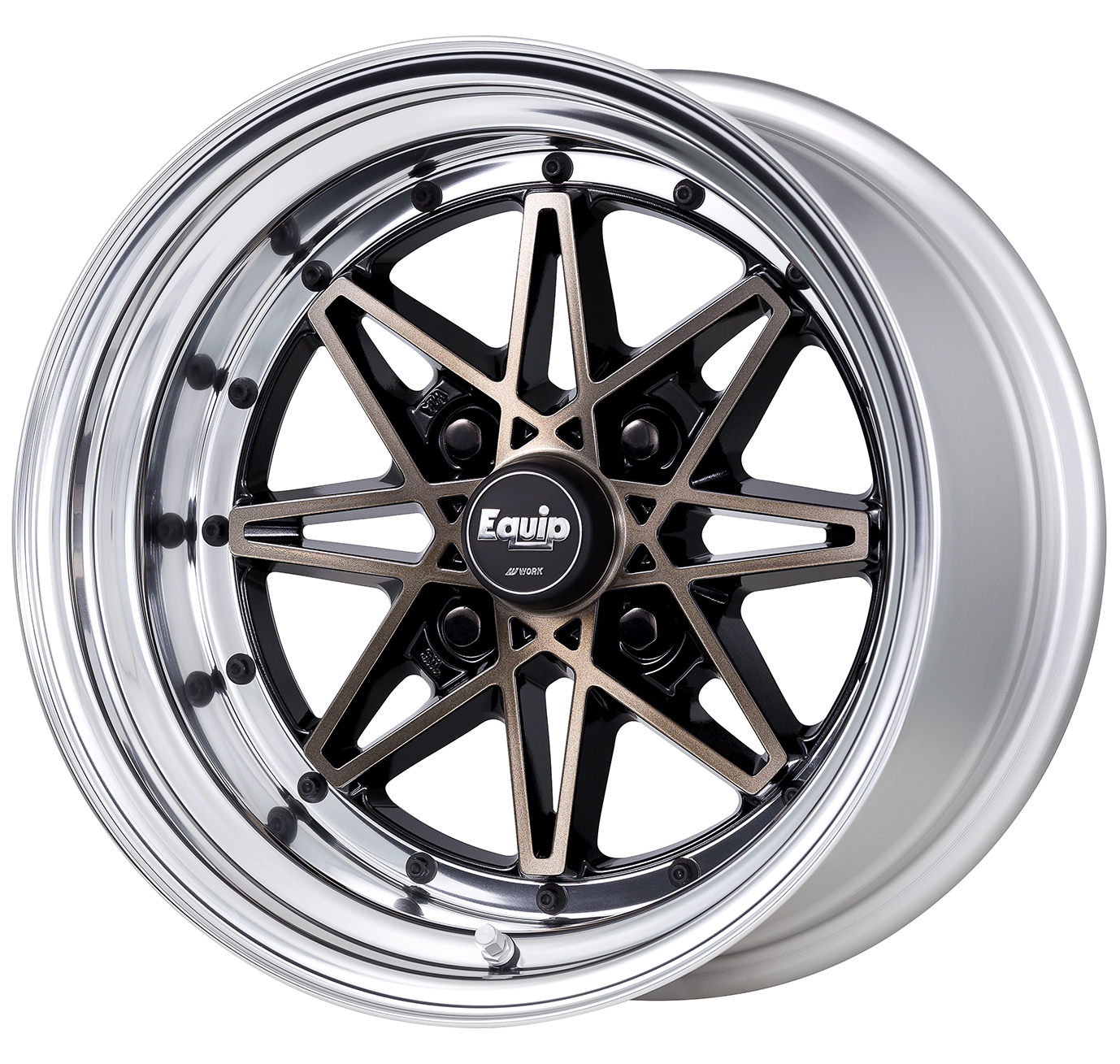 ■Size: 15-inch<br />
■Disc: Black/Clear Gray (Custom)<br />
■Rim: Normal (Shape)/Buffed Anodized (Standard)<br />
■Center Cap: High Type (Standard)