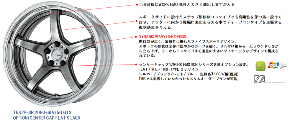 WORKEMOTION T5R 2P 登場アルミホイールのカスタムオーダーが可能 ...