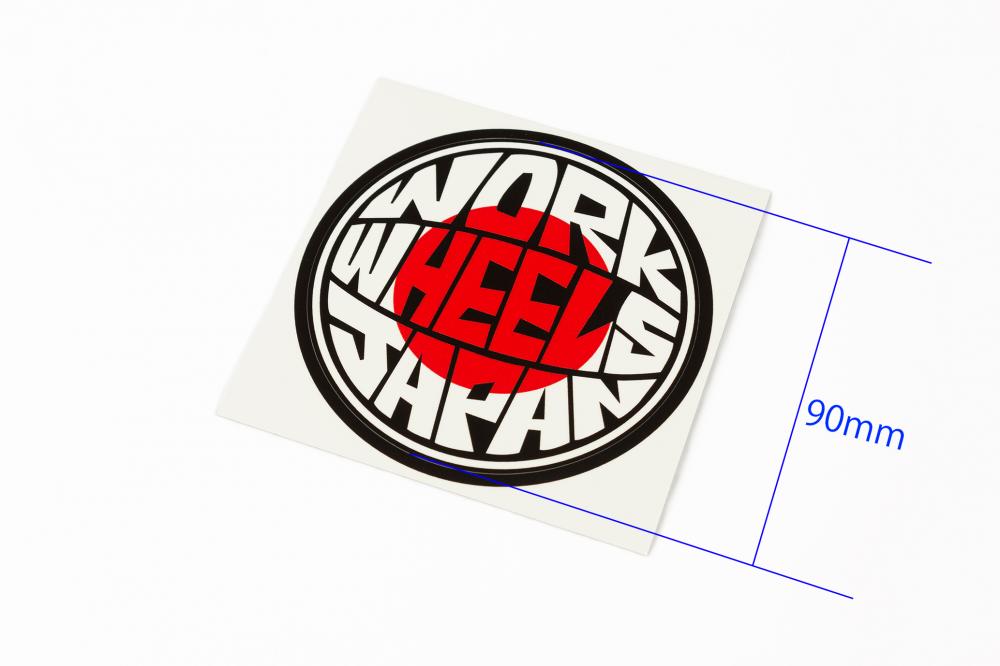 WORK(ワーク)  ミニステッカー ロゴ抜き文字 幅 90mm　色は ブルー   レッド   グレー   ブラック   ホワイト   ゴールド より