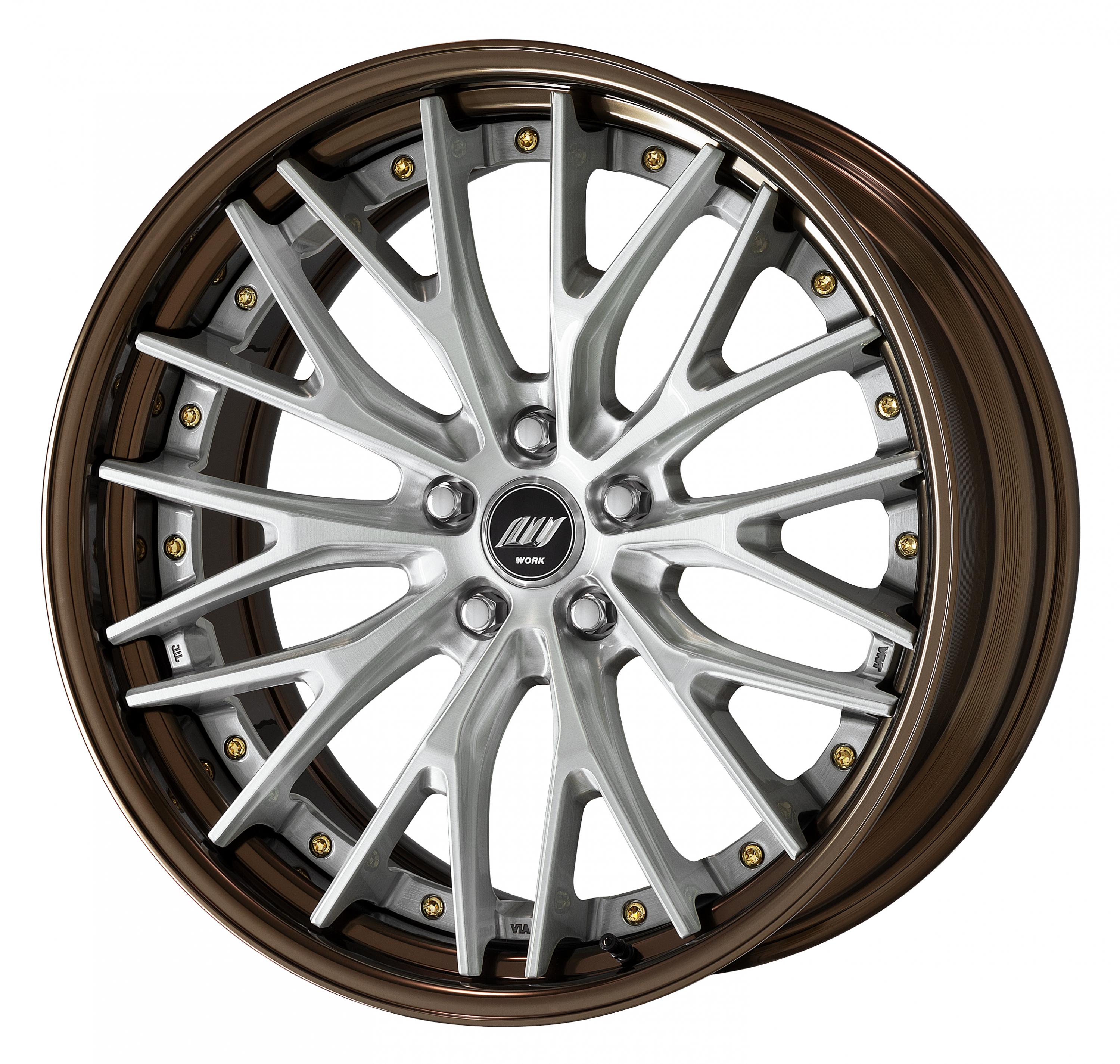 ■サイズ:20inch<br />
■ディスク:ディープコンケイブ(形状)/ブラッシュド(標準)<br />
■リム:STEP RIM(形状)/ブロンズアルマイト(カスタム)<br />
■センターキャップ:ブラック(標準)<br />
■ピアスボルト:ゴールドピアスボルト(カスタム)<br />
■エアバルブ:ブラックエアバルブ(カスタム)