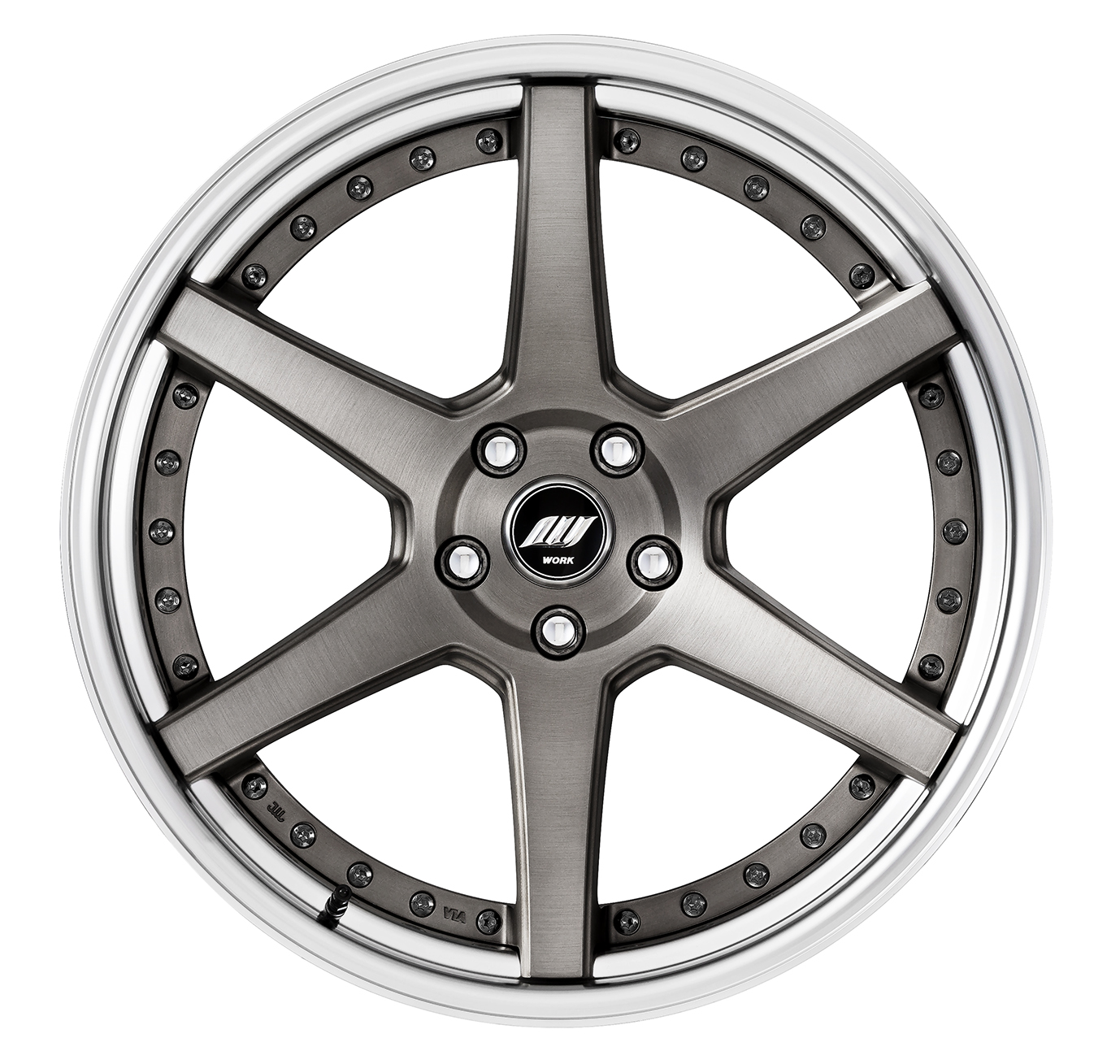 ■Size: 20-inch<br />
■Disc: Deep Concave (Shape) / Matte Gray Brushed (Custom)<br />
■Rim: Step Rim (Shape) / Cut Anodized (Standard)<br />
■Center Cap: Black (Standard)<br />
■Piercing Bolt: Black Piercing Bolt (Custom)<br />
■Air Valve: Black Air Valve (Custom)