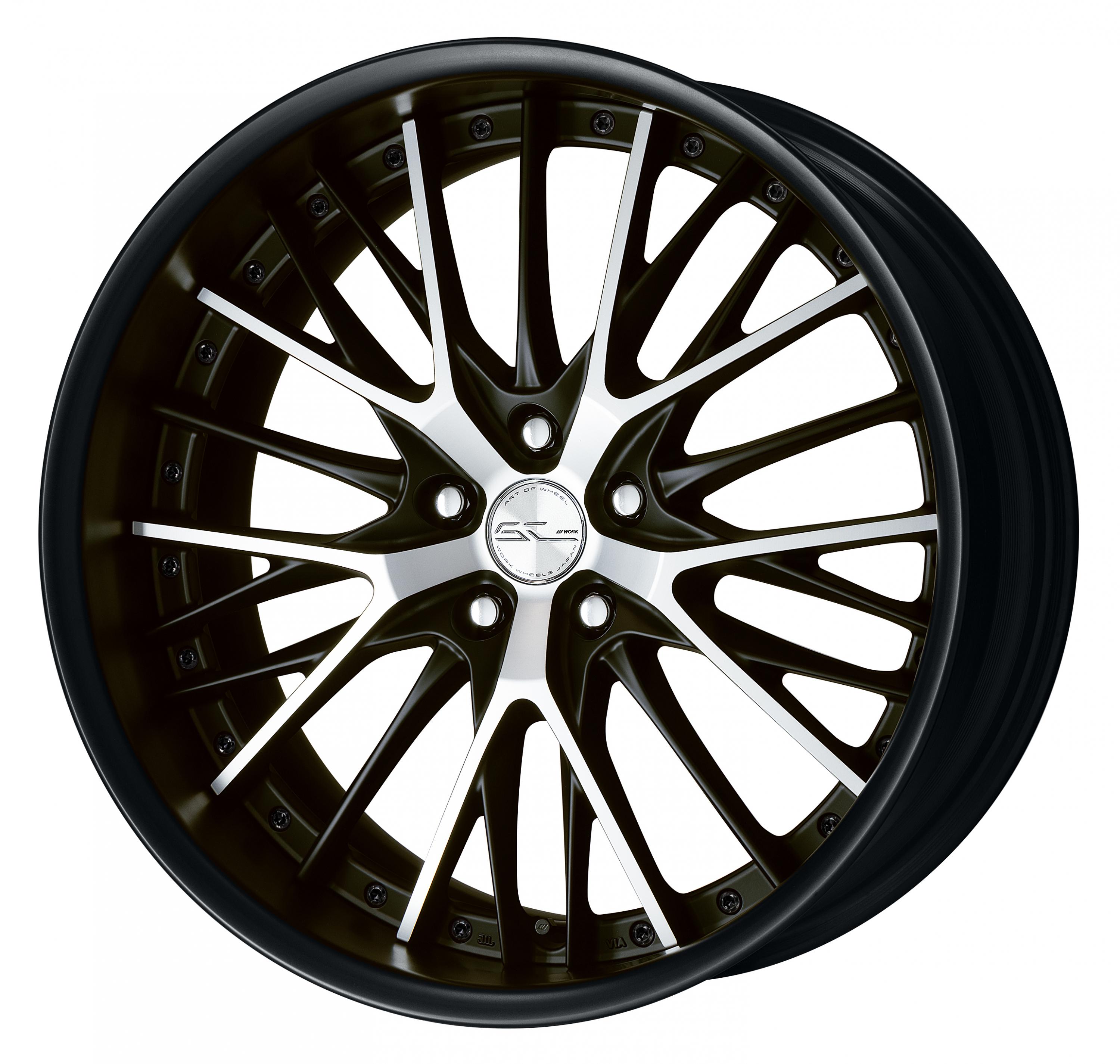 ■Size: 20 inches<br />
■Disc: Matte black cut clear (custom)<br />
■Rim: FULL REVERSE (shape)/matte black anodized (custom)<br />
■Center cap: Spin (standard)<br />
■Piercing bolt: Black chrome piercing bolt (custom)<br />
■Air valve: Black air valve (custom)