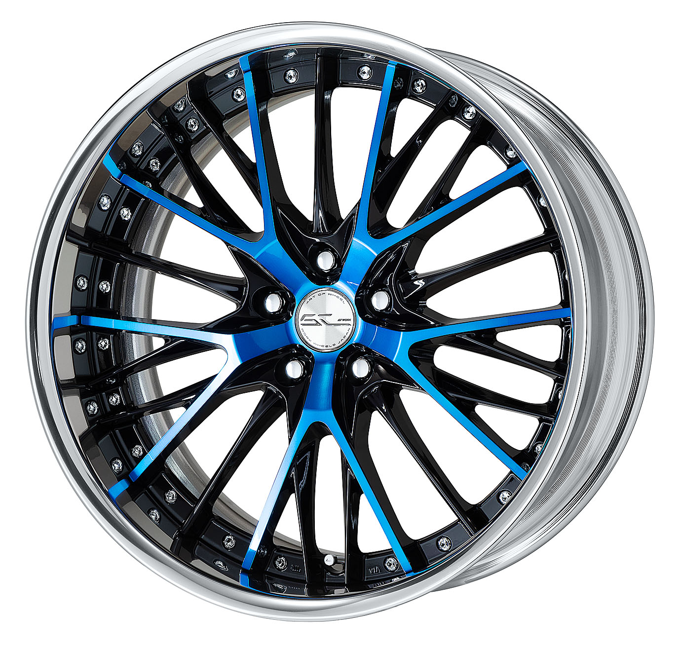 ■20inch ■Specifications: Black / Clear blue / Buff alumite rim (standard) ■Center cap (standard)