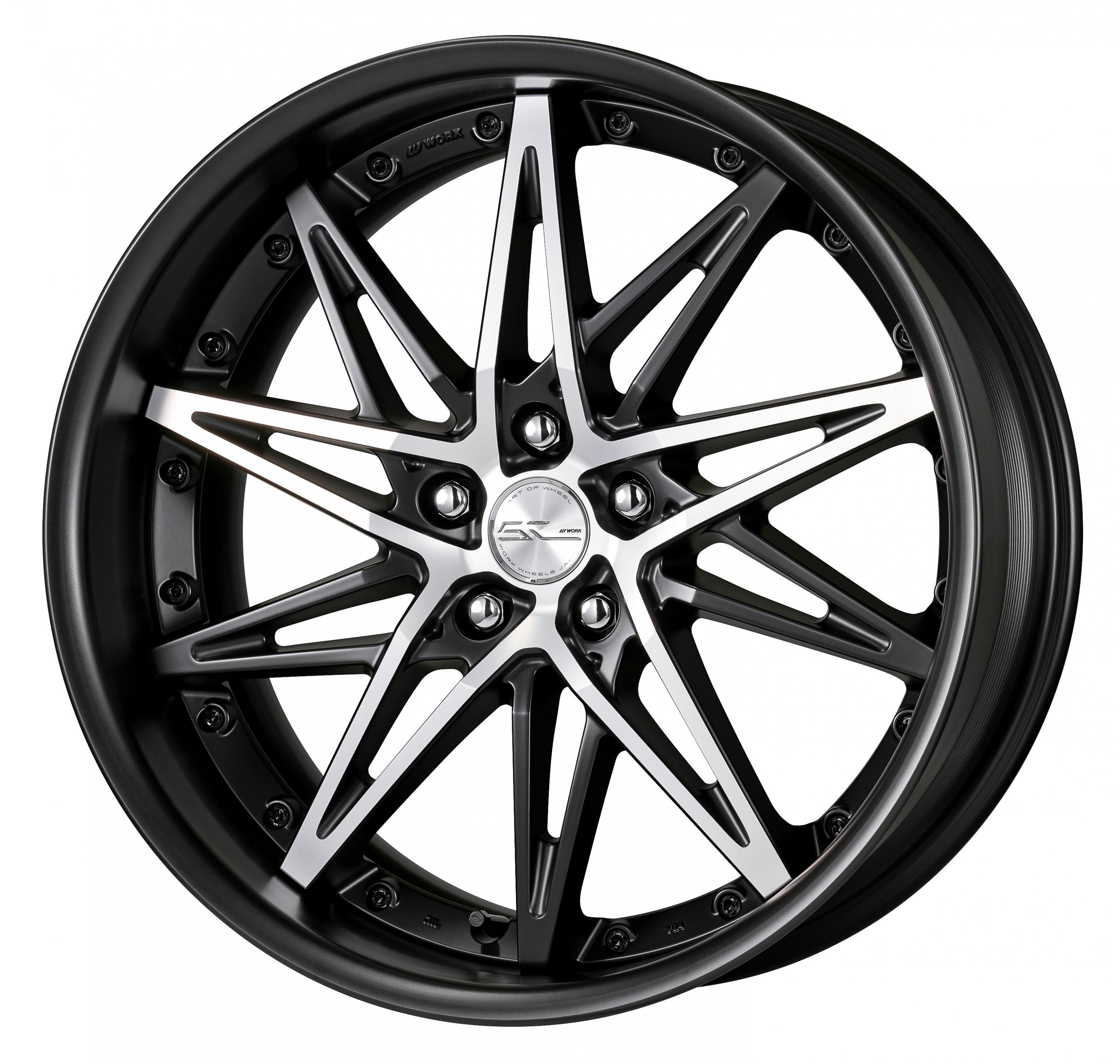 ■Size: 20 inches<br />
■Disc: Matte black cut clear (custom)<br />
■Rim: FULL REVERSE (shape)/matte black anodized (custom)<br />
■Center cap: Spin (standard)<br />
■Piercing bolt: Black chrome piercing bolt (custom)<br />
■Air valve: Black air valve (custom)