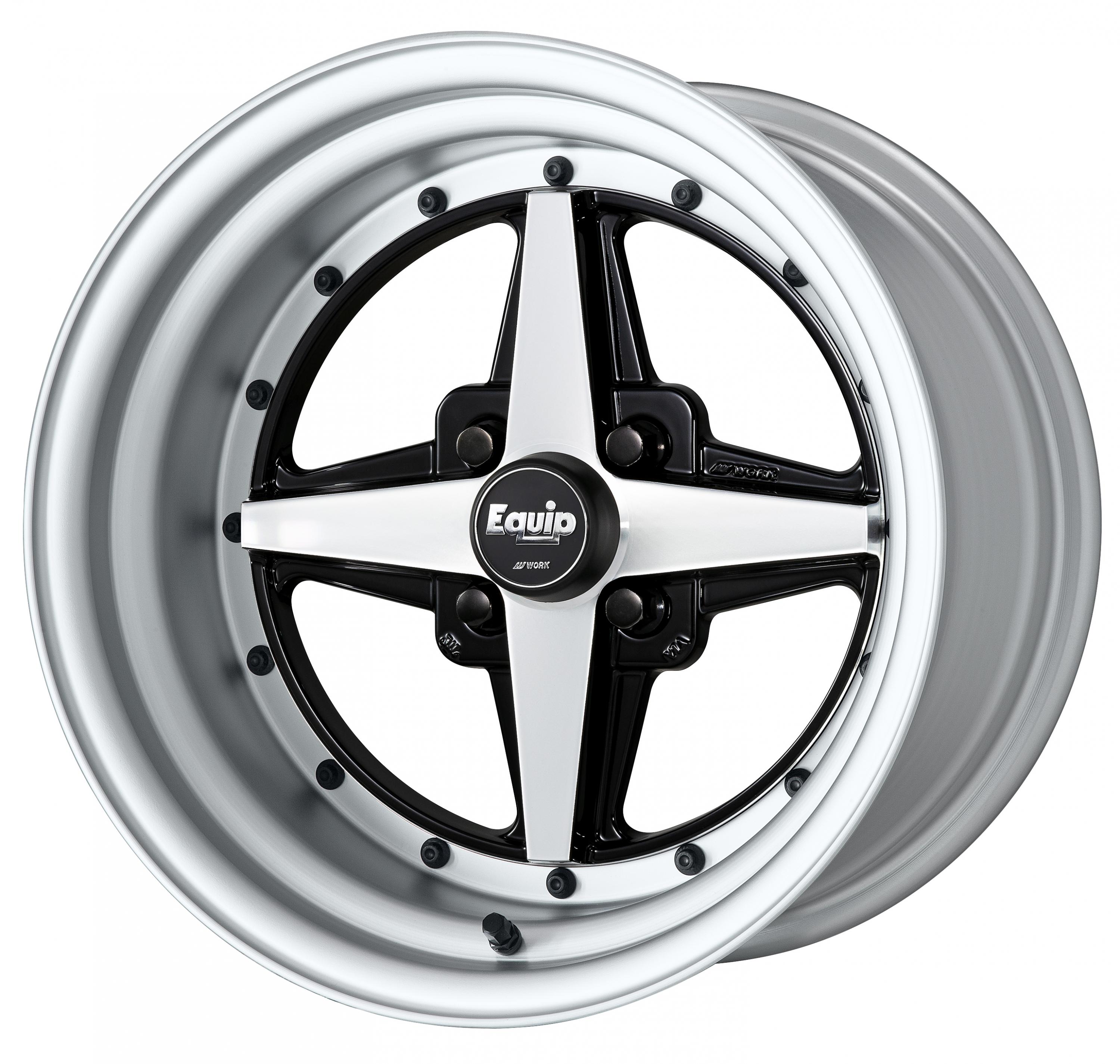 ■Size: 15-inch<br />
■Disc: Black cut clear (standard)<br />
■Rim: Normal (shape) / Matte anodized (custom)<br />
■Air valve: Black air valve (custom)<br />
■Center cap: High type (standard)