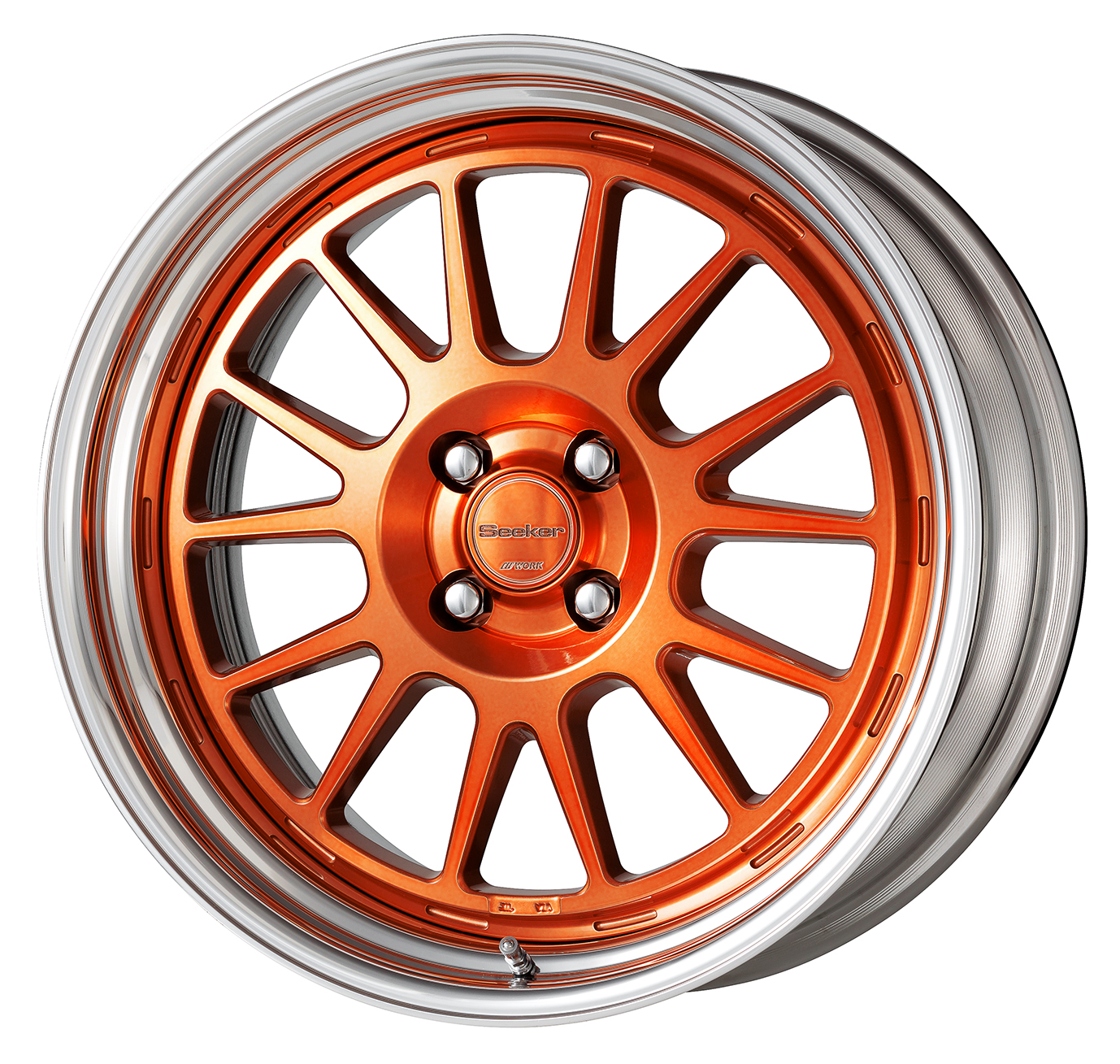 ■Size: 18-inch<br />
■Disc: Cut clear base / Copper clear (custom)<br />
■Rim: Step rim (shape) / Buff anodized (standard)<br />
■Center cap: Copper clear (optional)