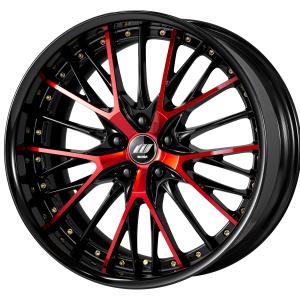 ■ 20inch ■ Specifications: Black ／ Clear Red (COP) / Black Alumite Rim (COP) ■ Gold Earrings Bolt / Gold Air Valve ■ Optional Center Cap