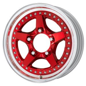 ■サイズ：16inch 5.5J +19 5H-139.7
■ディスク：シルバークリアレッド(カスタム)
■リム：NORMAL(形状)/バフアルマイト(標準)